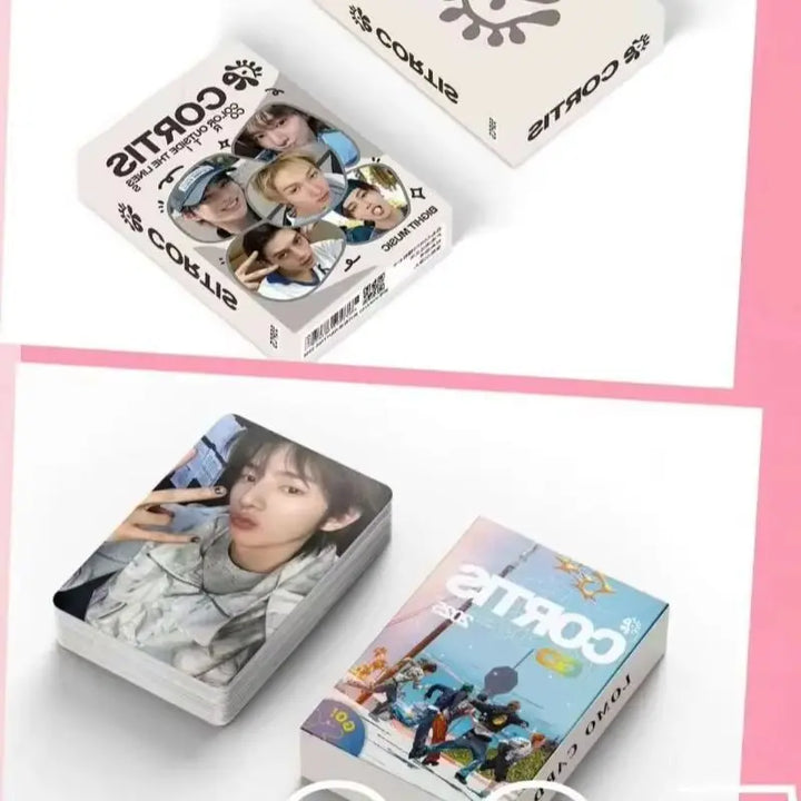 CORTIS 55-piece photocard sets arranged for a K-pop collection