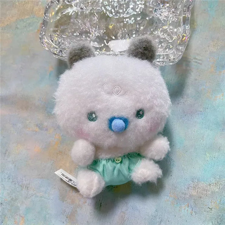 Five PLAVE mini character plush figures in colorful outfits