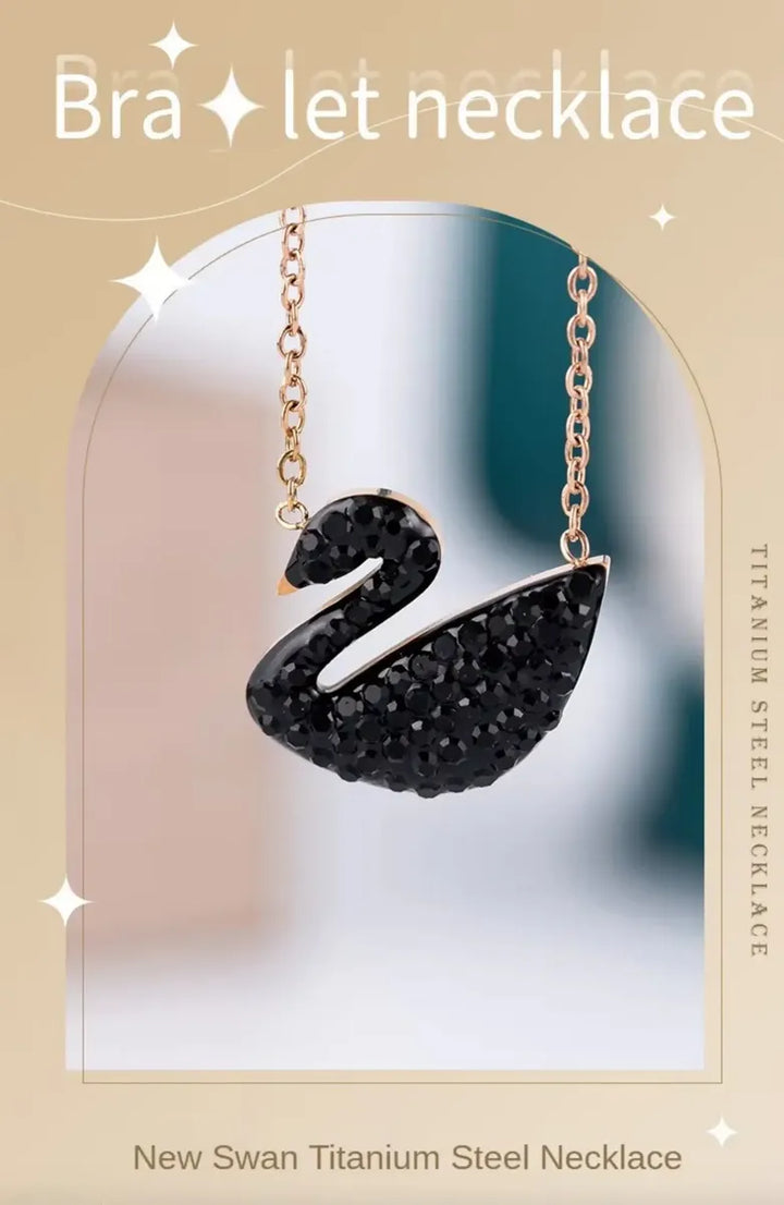 Black Swan Necklace & Earring Set – view 1