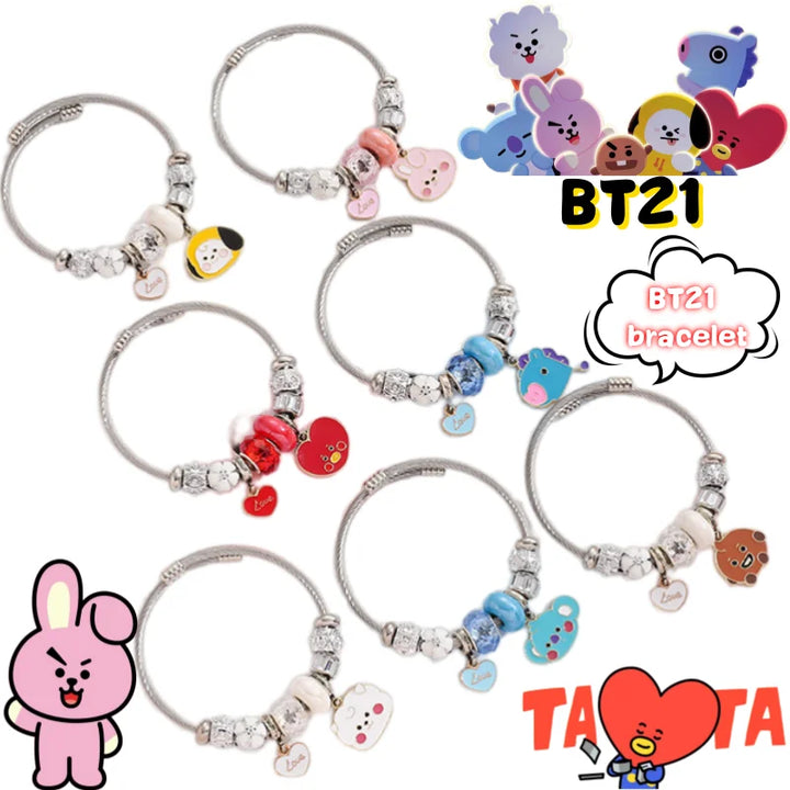 BT21 Character Beaded Charm Bracelet product view