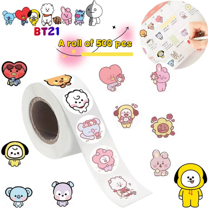 BT21 Character Sticker Roll – 500 Pieces product view