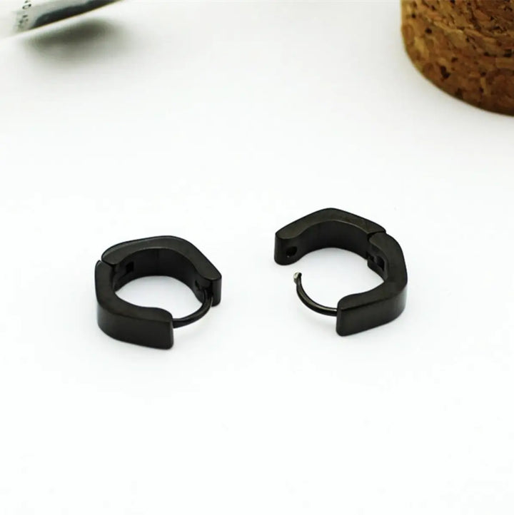 BTS SUGA Black Hoop Earrings — image 1