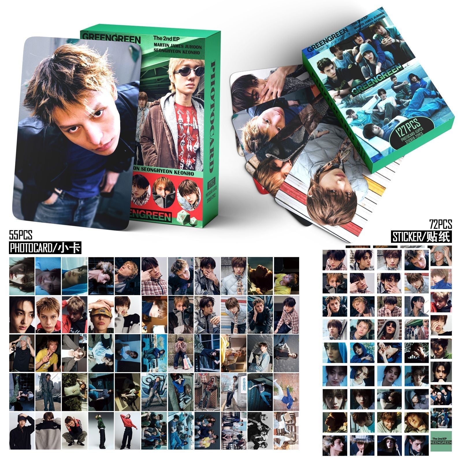 CORTIS GREENGREEN photocards and stickers collection
