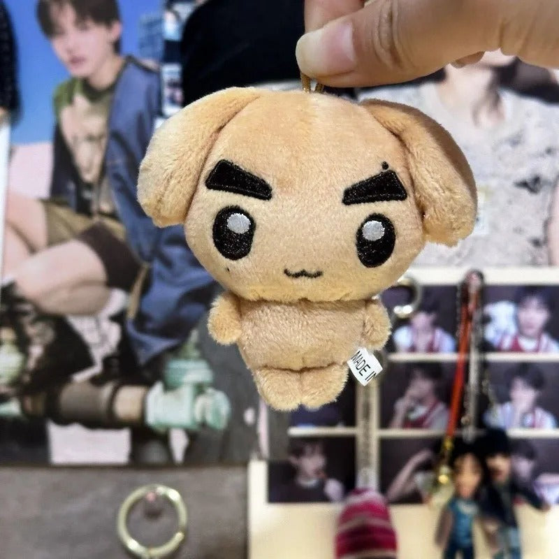 CORTIS Keonho Puppy plush keychain shown hanging