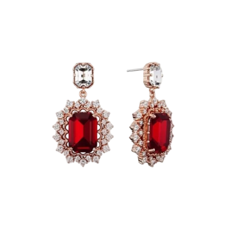 Her Private Life red gem drop earrings