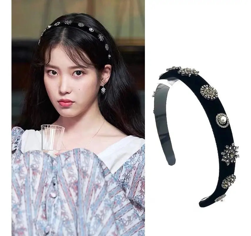 Hotel Del Luna IU Black Velvet Headband — image 3