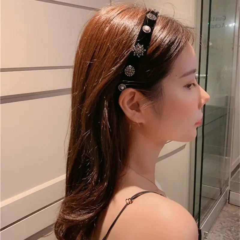 Hotel Del Luna IU Black Velvet Headband — image 7