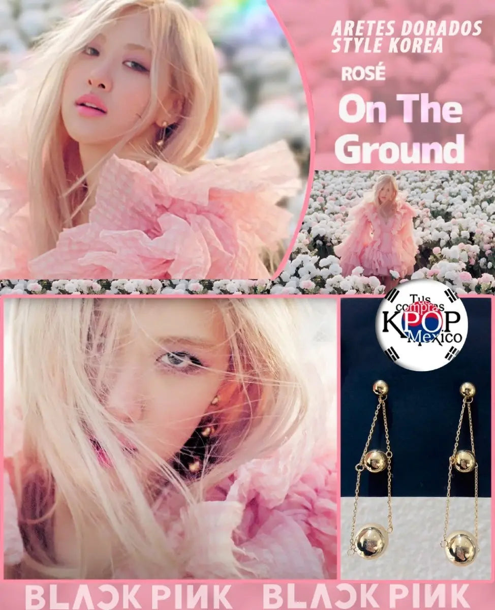 BLACKPINK Rosé Gold Drop Earrings — image 1