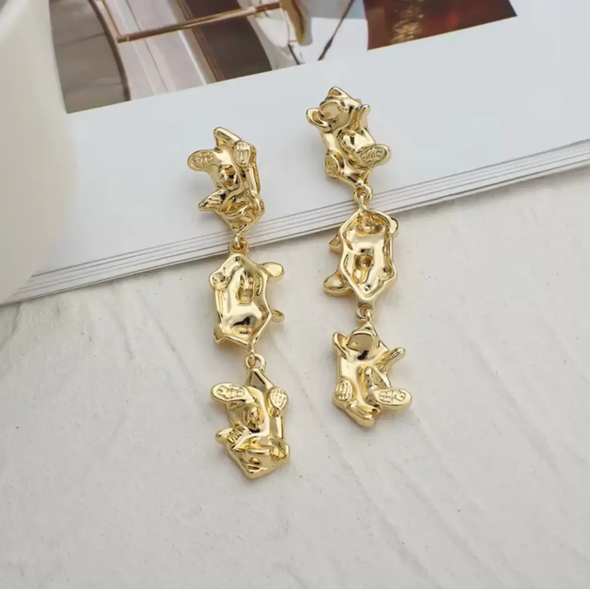 It's Okay to Not Be Okay gold-tone dangle earrings Style 1 – image 2