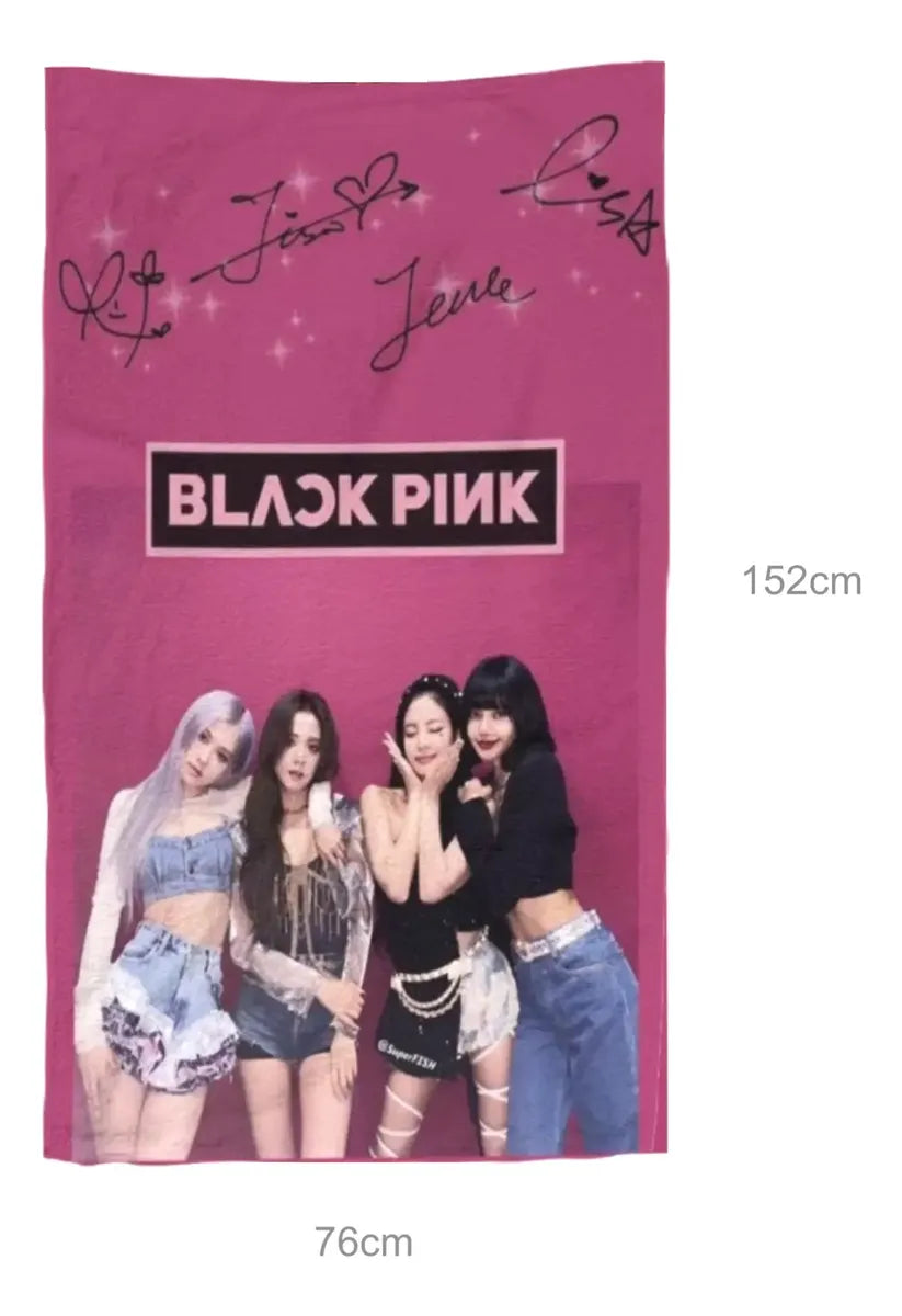 pink BLACKPINK signature print beach towel – image 1