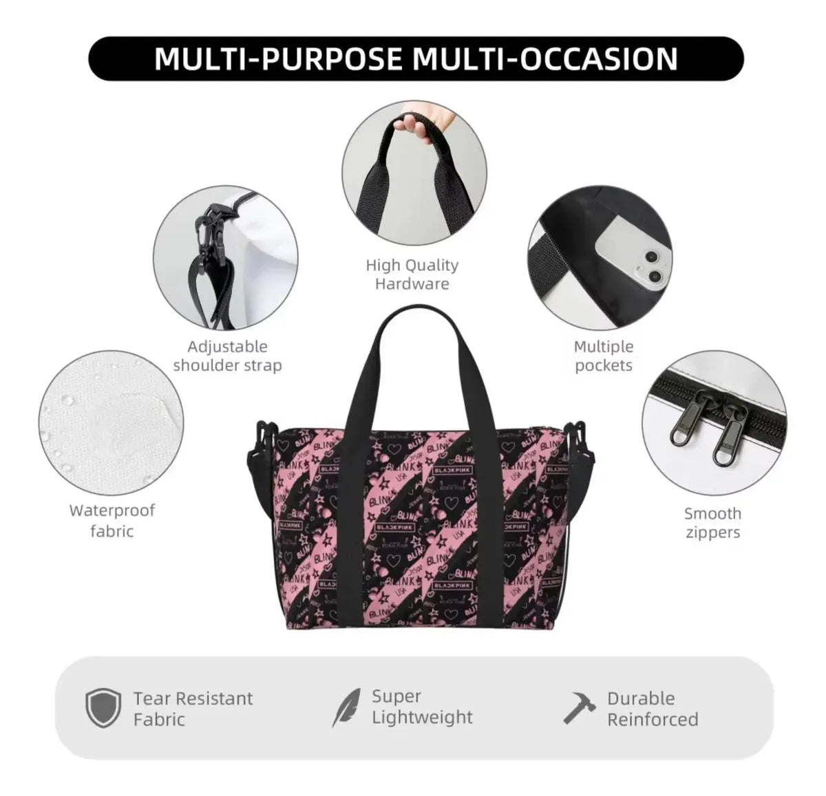 BLACKPINK Logo Shoulder Bag – Black — image 4