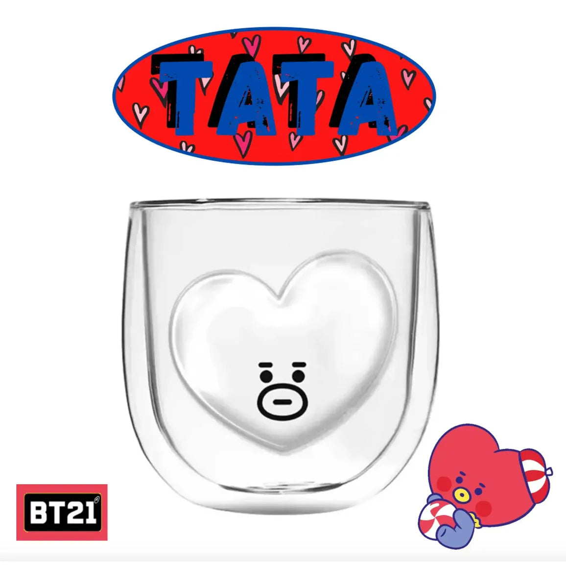 BT21 Tata Glass Cup – 300 ml — image 1