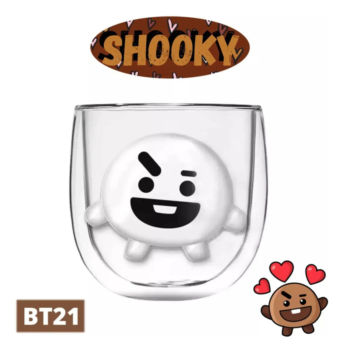 BT21 Shooky Glass Cup – 300 ml — image 1