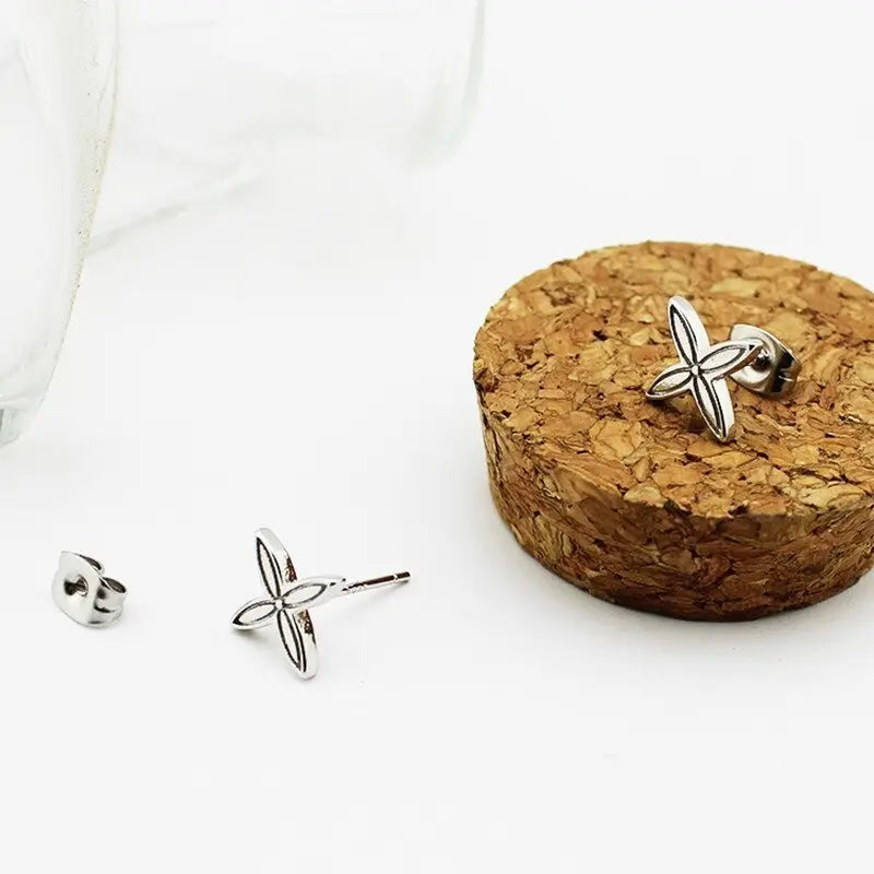 BTS Wings Logo Stud Earrings – Silver-Tone — image 2
