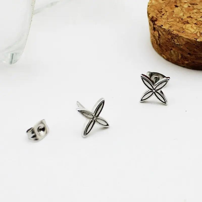BTS Wings Logo Stud Earrings – Silver-Tone — image 3