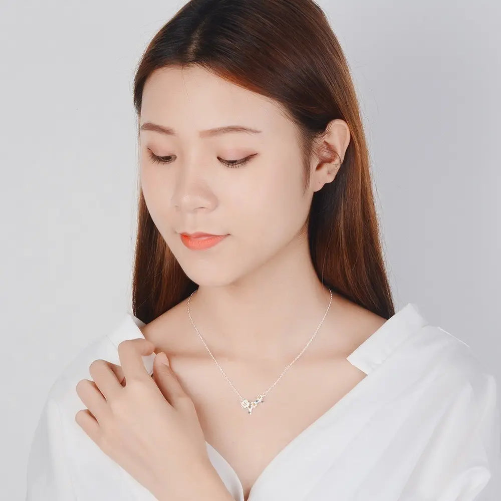 Cherry Blossom Branch Necklace – Silver-Tone — image 2