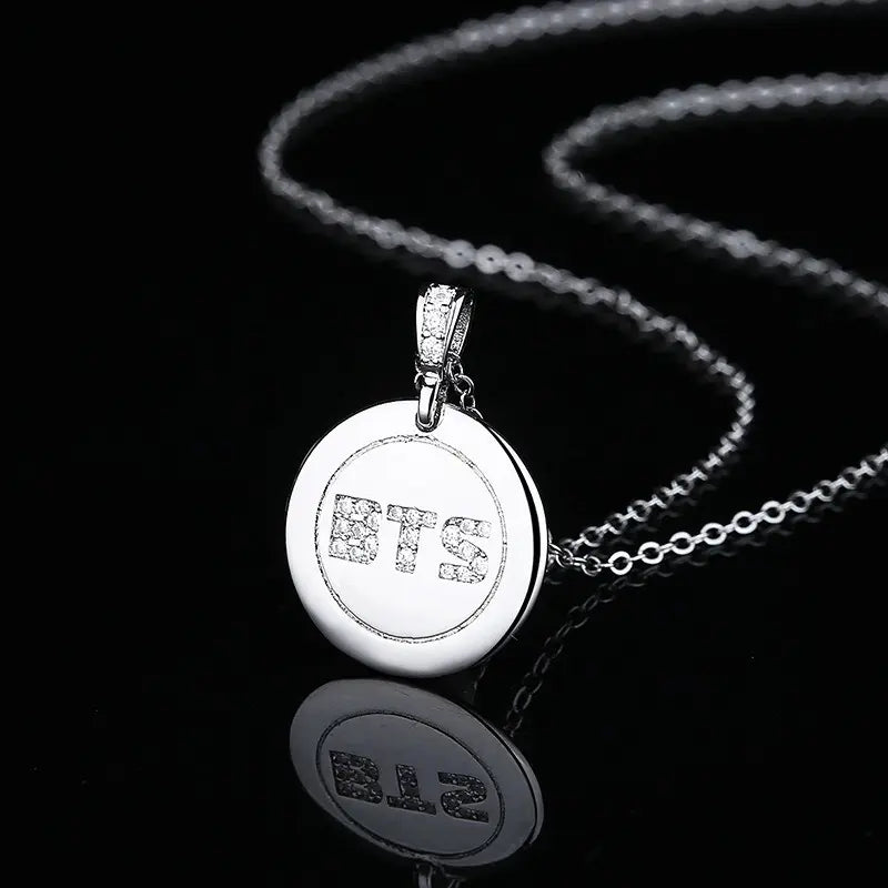 BTS Circular Logo Necklace – Silver-Tone — image 1
