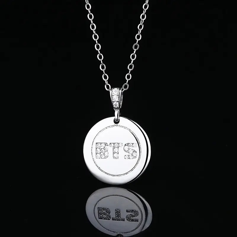 BTS Circular Logo Necklace – Silver-Tone — image 4