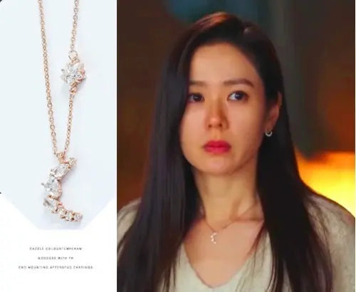 Crash Landing on You rose gold-tone moon and star necklace – image 4