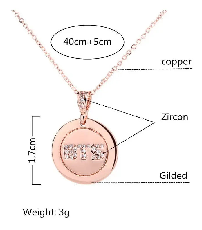 BTS Circular Logo Necklace – Rose Gold-Tone — image 3