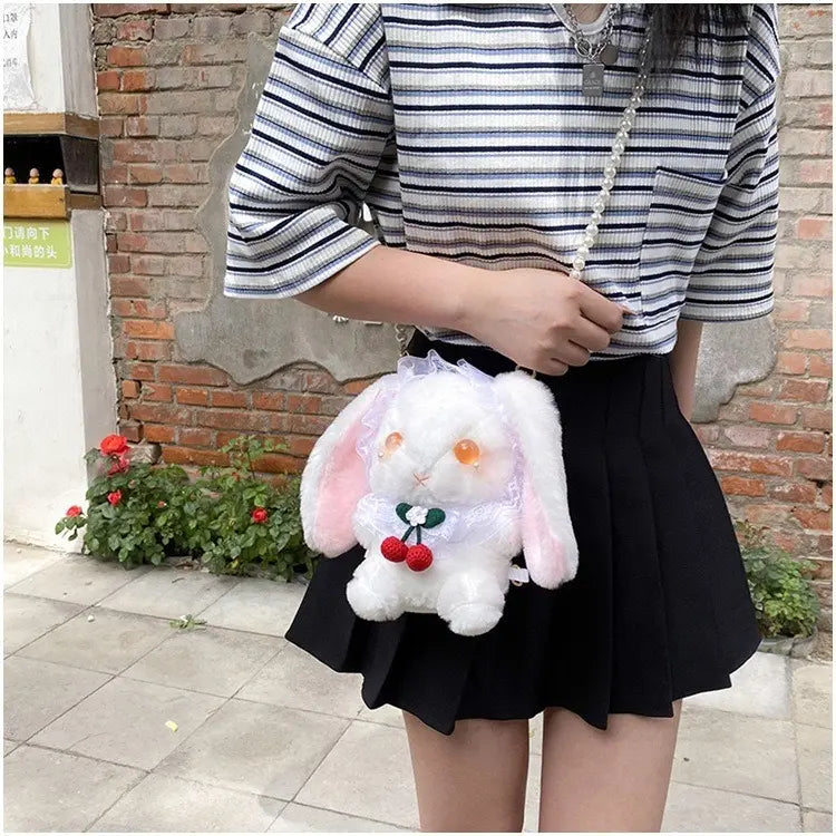 White Plush Bunny Mini Shoulder Bag — image 3