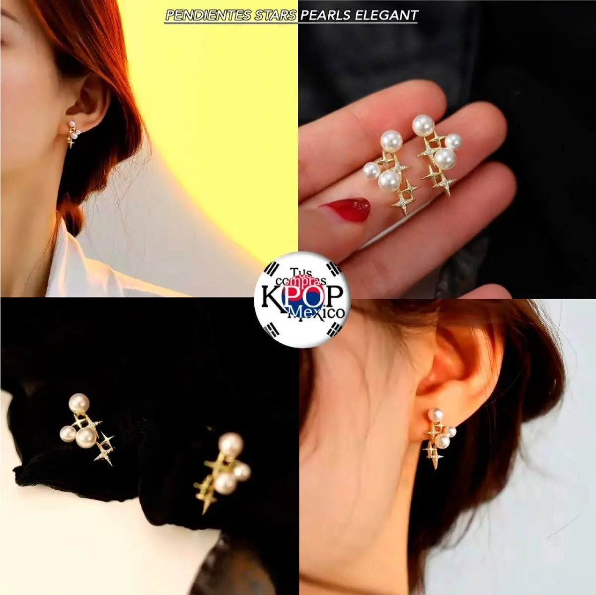 Star & Pearl Earrings – Korean Style 2 — image 1