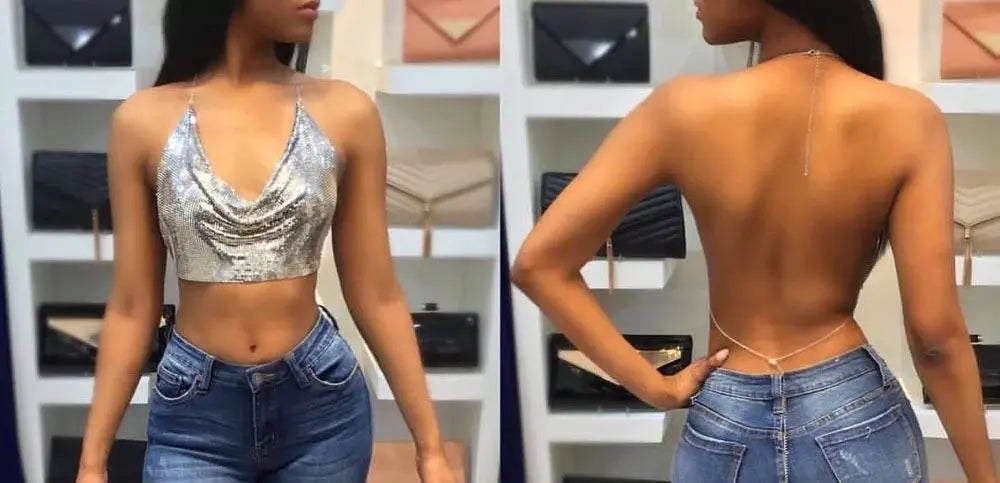 Silver Chain Party Top – One Size — image 5