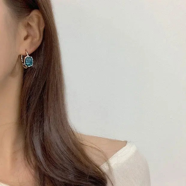 BTS Jimin Green & Gold Hoop Earrings — image 6