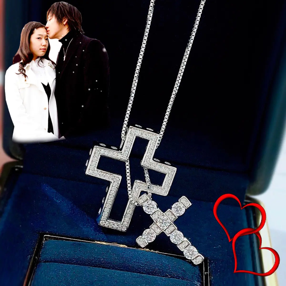 Tree of Heaven Double Cross Couple Necklace — image 2