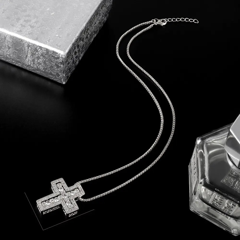 Tree of Heaven Double Cross Couple Necklace — image 8