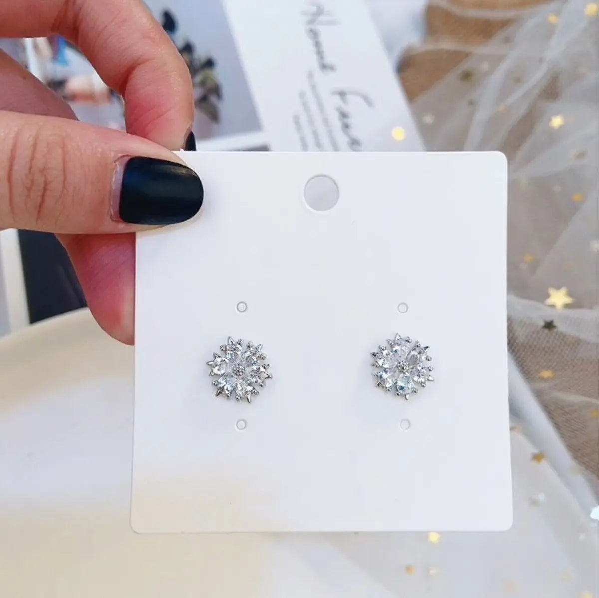 Crash Landing on You Snowflake Stud Earrings — image 2
