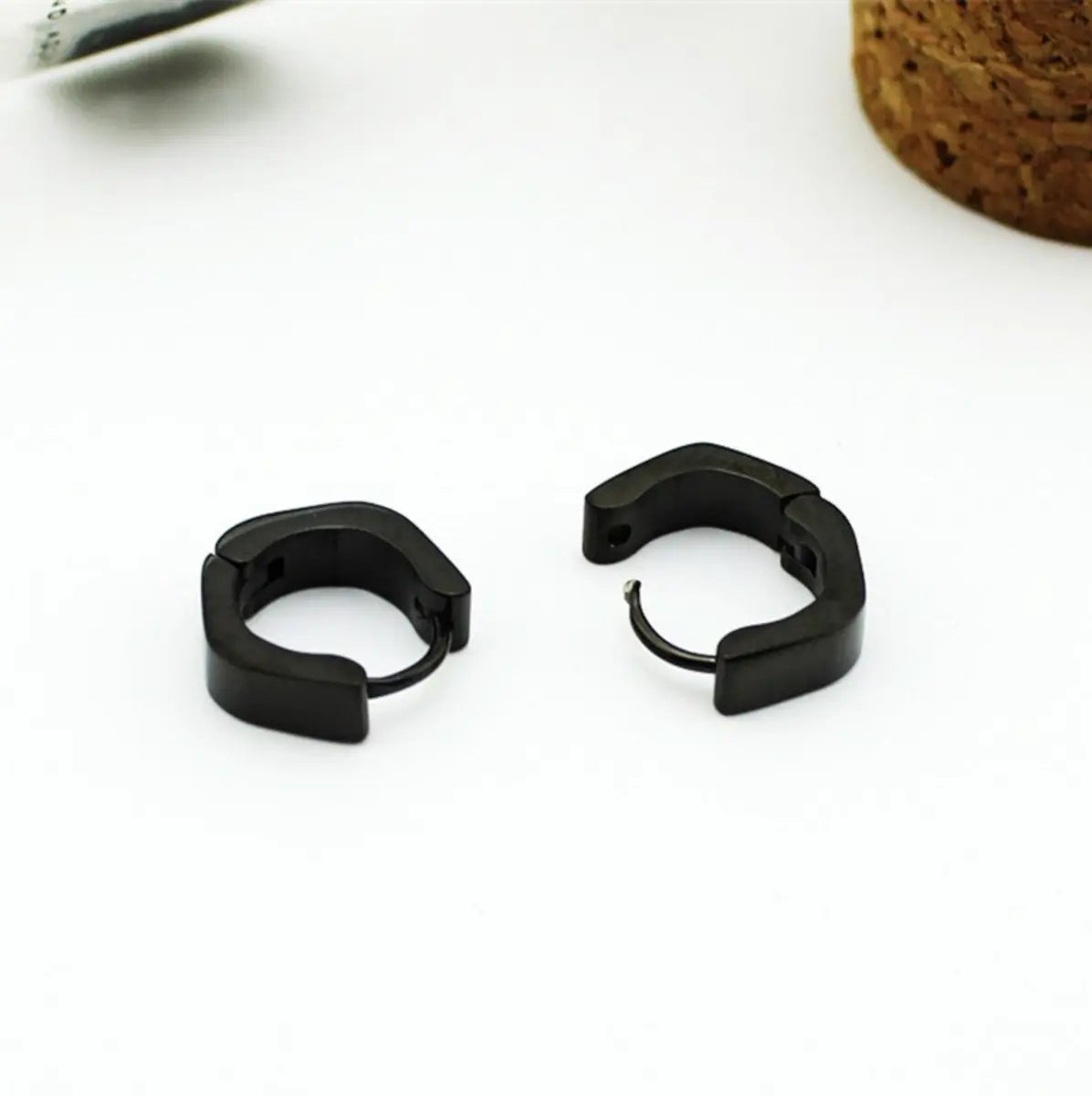 BTS SUGA Black Hoop Earrings — image 1