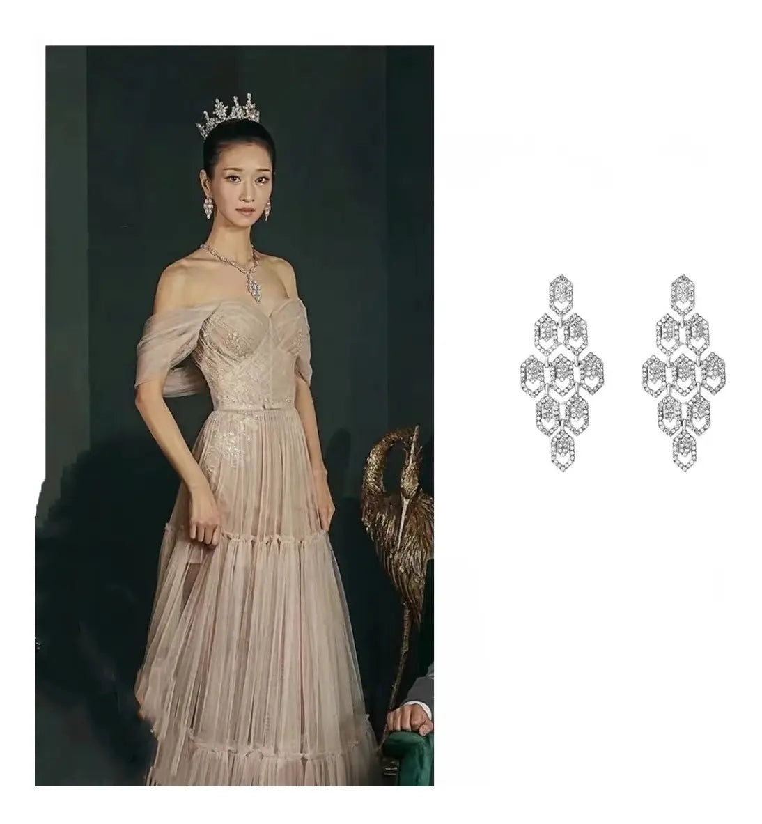 Eve Seo Yea-ji Silver-Tone Drop Earrings – Style 1 — image 1