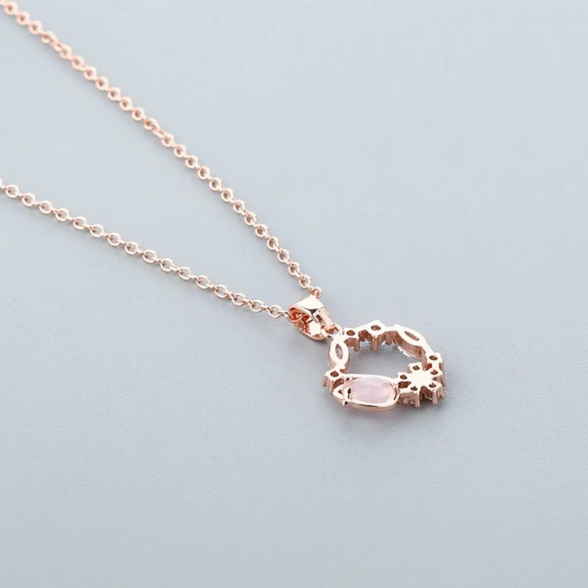 Pink Tulip Flower Necklace – Rose Gold-Tone — image 7