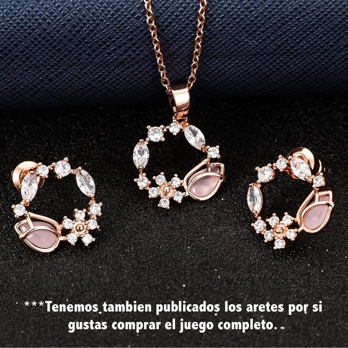 Pink Tulip Flower Necklace – Rose Gold-Tone — image 8