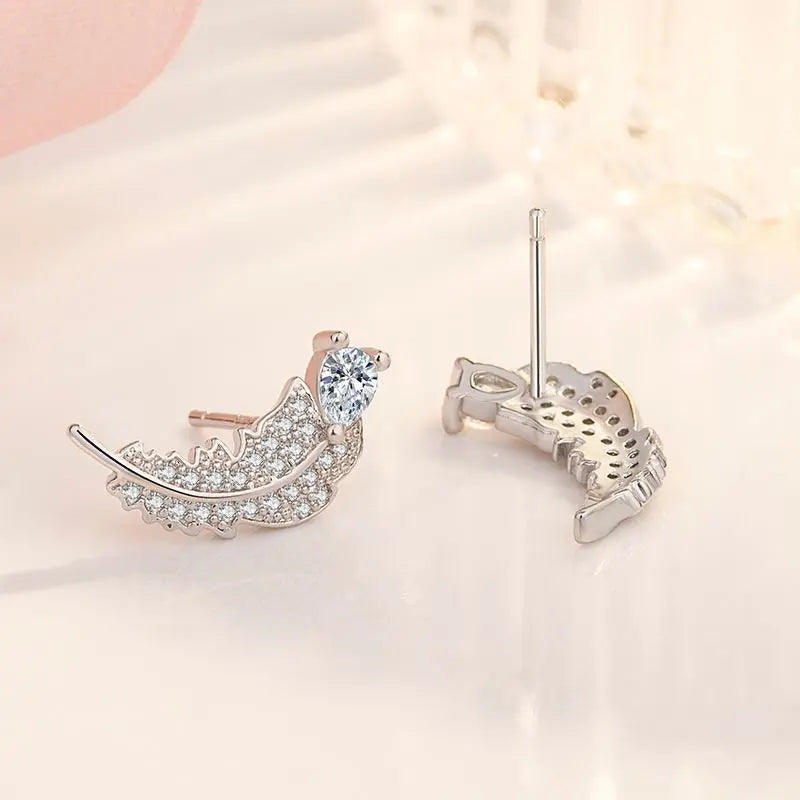 Crash Landing on You Crystal Feather Earrings — image 4