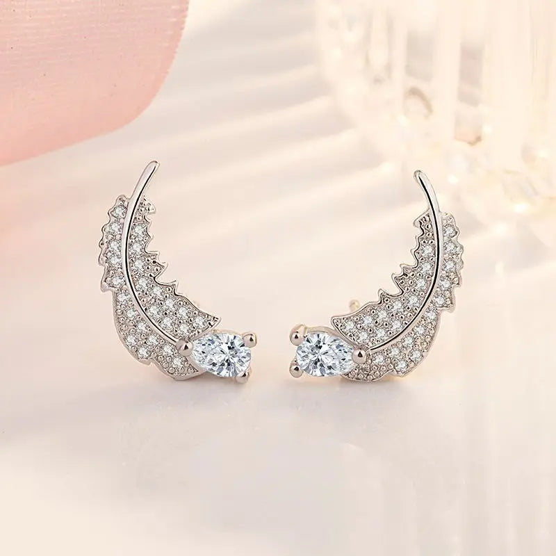 Crash Landing on You Crystal Feather Earrings — image 6