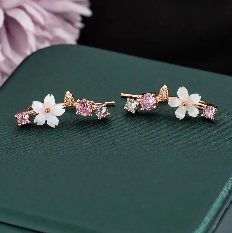 Cherry Blossom Necklace & Earrings Set – Rose Gold-Tone — image 3