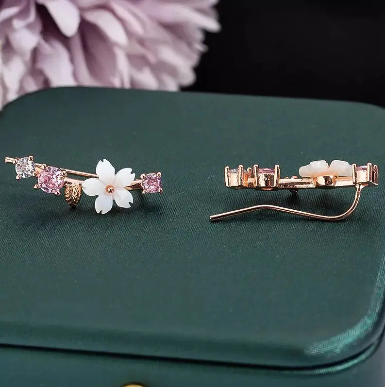 Cherry Blossom Necklace & Earrings Set – Rose Gold-Tone — image 5