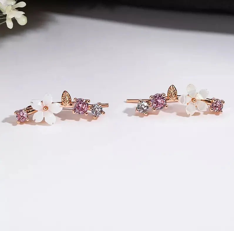 Cherry Blossom Necklace & Earrings Set – Rose Gold-Tone — image 7
